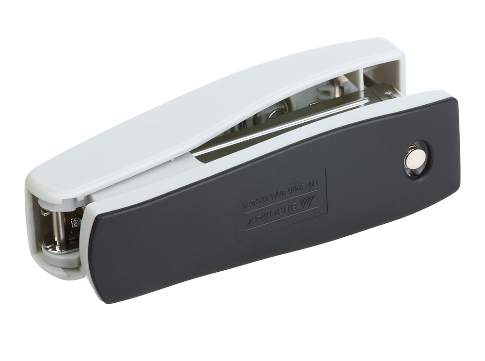 Степлер 24/6, 20арк., глибина захоплення 65мм., гумове покриття, сірий BuroMax - фото 6