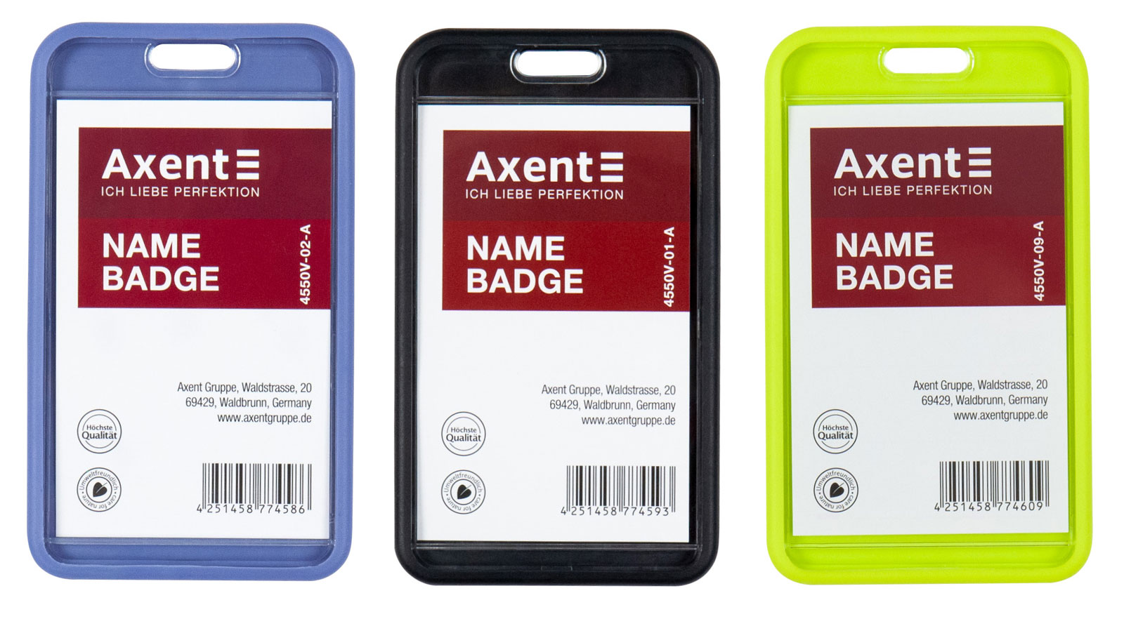 Бейдж-чехол вертикальный SoftTouch, 54*85мм., матовый, син. Axent - фото 9