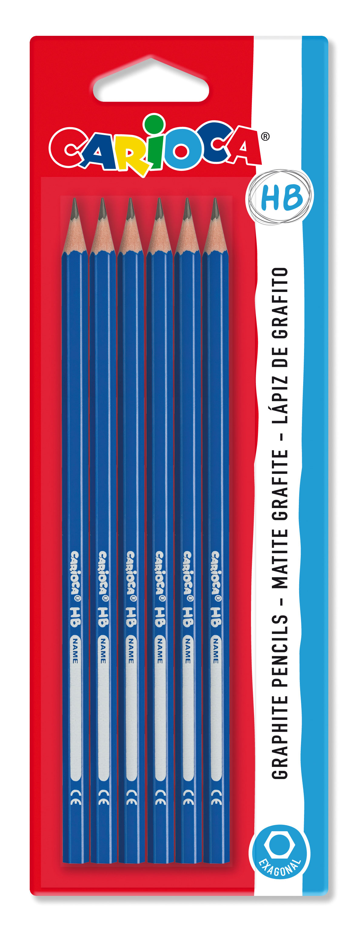 Олівець графітний HB (6шт/уп.), в блістері Carioca - фото 1
