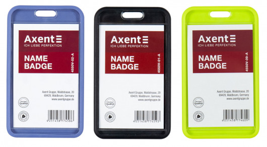 Бейдж-чехол вертикальный SoftTouch, 54*85мм., матовый, син. Axent - фото 10