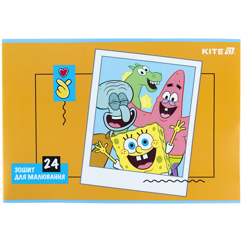 Тетрадь для рисования, 24 лист., скоба, гибр. лак + УФ лак, Sponge Bob (SB25-242) Kite - фото 9