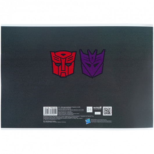 Зошит для малювання, 24 арк., скоба, гібр. лак + УФ лак, Transformers (TF25-242) Kite — фото 9