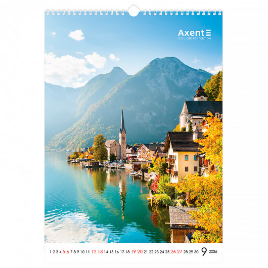 Календарь настенный 2026 г., формат А3 (297*420мм.), 13листов, Landscapes Axent - фото 13