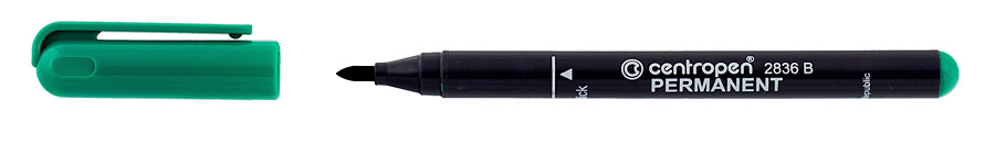 Маркер перманентный круглое острие 2мм., 2836, зелен. Centropen - фото 7