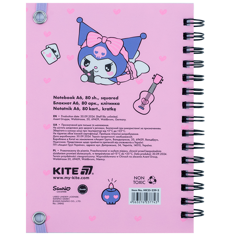 Блокнот вырубка, на спирали, 80 лист., А6 Hello Kitty-2 (HK25-229-2) Kite - фото 4
