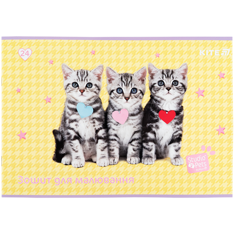 Зошит для малювання, 24 арк., скоба, софт тач + УФ лак, Studio Pets (SP25-242) Kite — фото 10