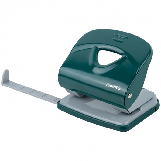 Дырокол на 2 отверстия, до 30 листов Exakt-2 Earth colors, металлический, зеленый Axent - фото 4
