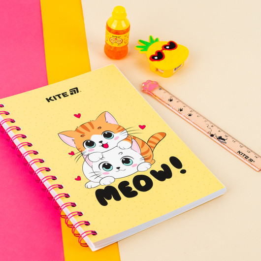 Блокнот на спіралі картонна обкладинка, А5, 80 арк., кл, Cute 1 (K25-1911-1) Kite — фото 5