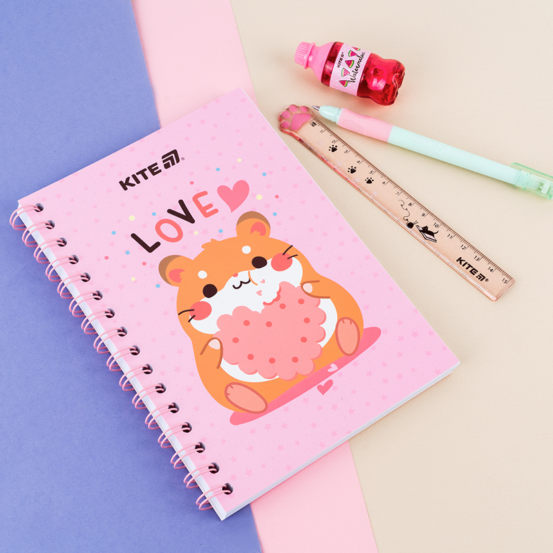 Блокнот на спирали картонная обложка, А5, 80 лист., кл., Cute 3 (K25-1911-3) Kite - фото 5