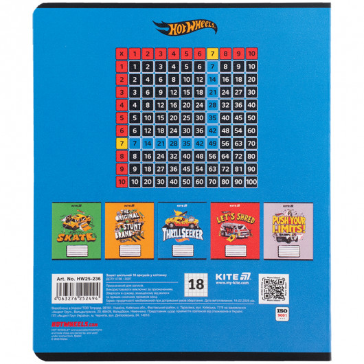 Тетрадь 18 лист., кл., гибр. лак + УФ лак, Hot Wheels (HW25-236) Kite - фото 12