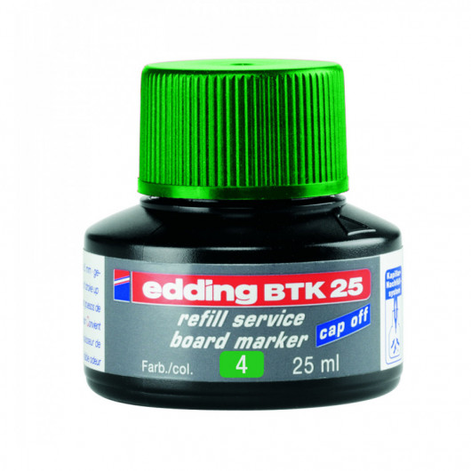 Чернило для заправки маркеров для сухостираемых досок BTK25, 25мл., зелен. Edding - фото 5