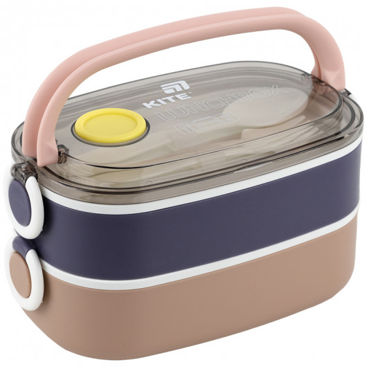 Ланчбокс подвійний з наповненням 1600 мл, бежевий (K25-1181-1) Kite — фото 7