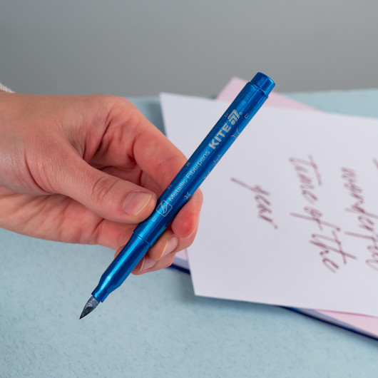 Фломастери-пензлики, набір 6шт, Kite Creative металізовані Kite — фото 3