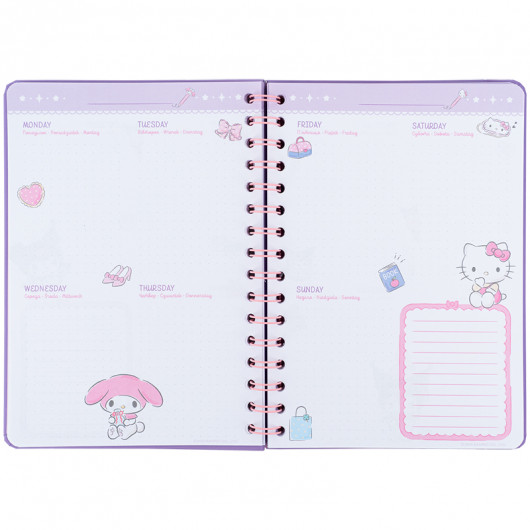 Ежедневник на спирали, твердая обложка, Hello Kitty-1 (HK25-438-1) Kite - фото 8
