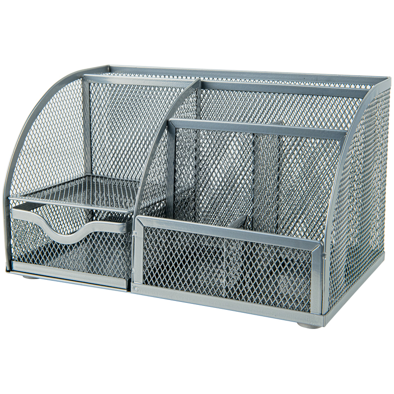 Подставка-органайзер 220*140*130мм., на 7 отделений, металлическая, серебр. Axent - фото 1