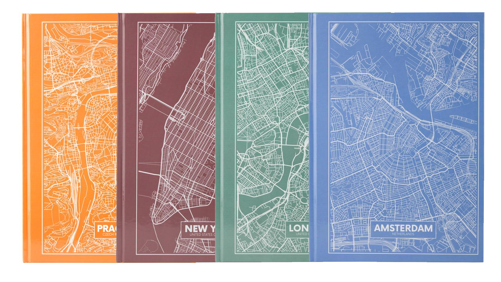 Книга учета 96л. твердый переплет, офсет, серия Maps New York, клетка, коричн. Axent - фото 4