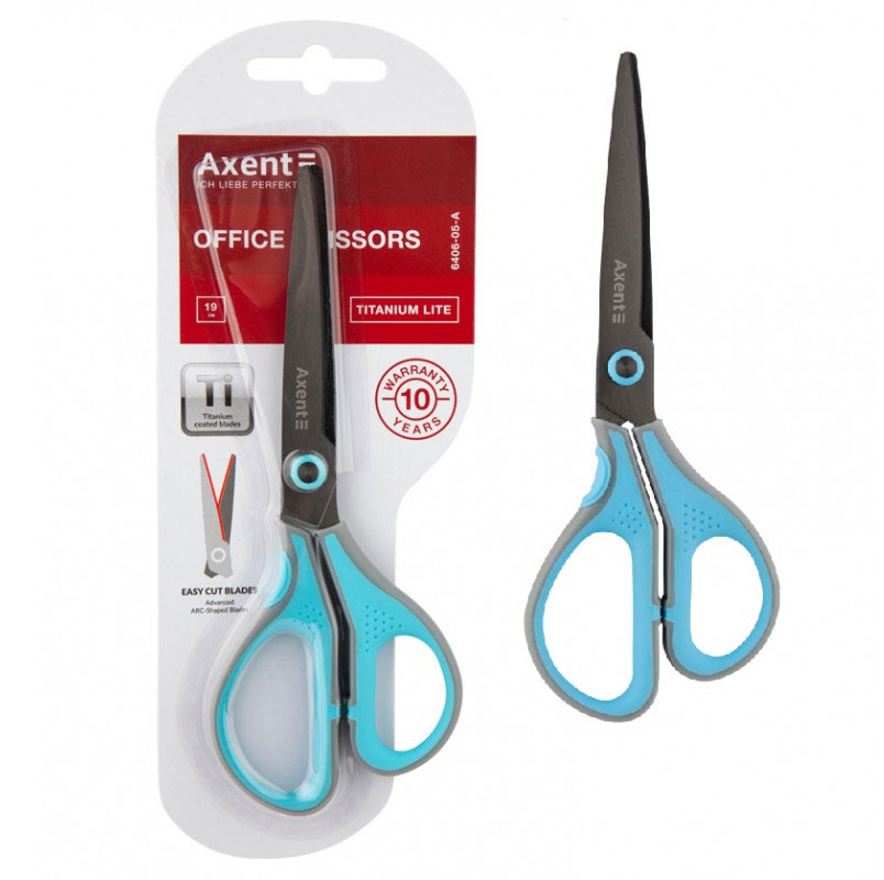 Ножницы 19см. Titanium Lite, серо-голубые Axent - фото 2