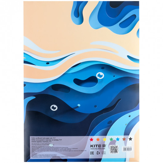Набір паперу та картону A4 (7+7), папка Kite — фото 7