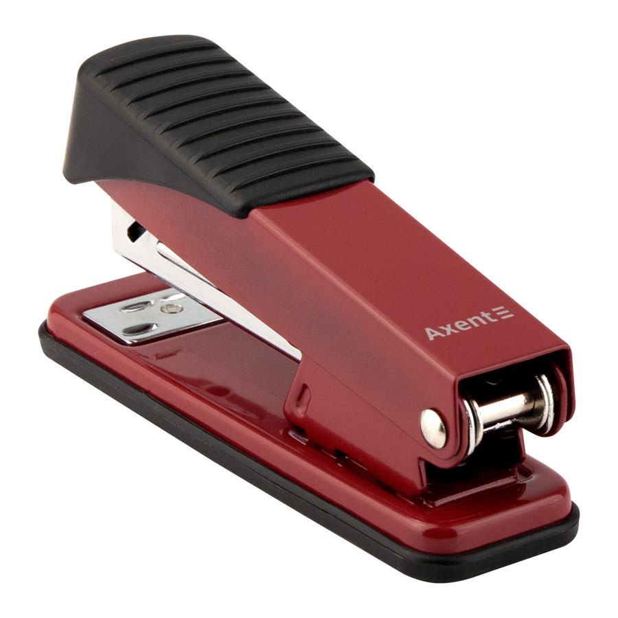 Степлер 24/6 Exakt-2, 25арк., глибина скріплення 55мм., метал., 4925-A черв. Axent — фото 4