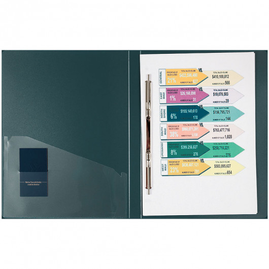 Папка со скоросшивателем и карманом А4, 20мм., пластик, зелен. Axent - фото 3