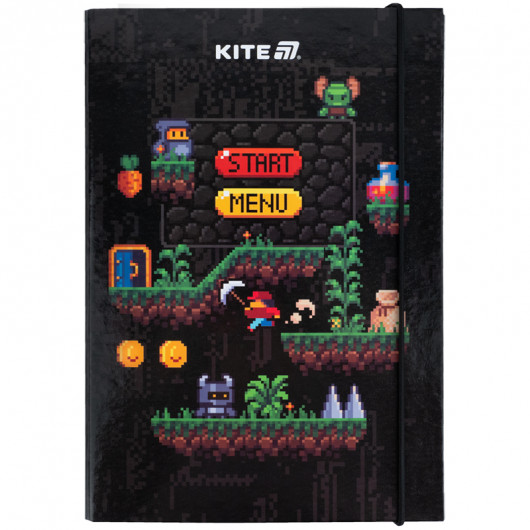 Папка для зошитів В5 на гумці картон, Pixel Game (K25-210-2) Kite — фото 4