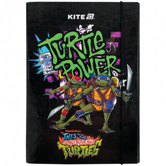 Папка для зошитів В5 на гумці картон, Ninja Turtles (NT25-210) Kite — фото 4