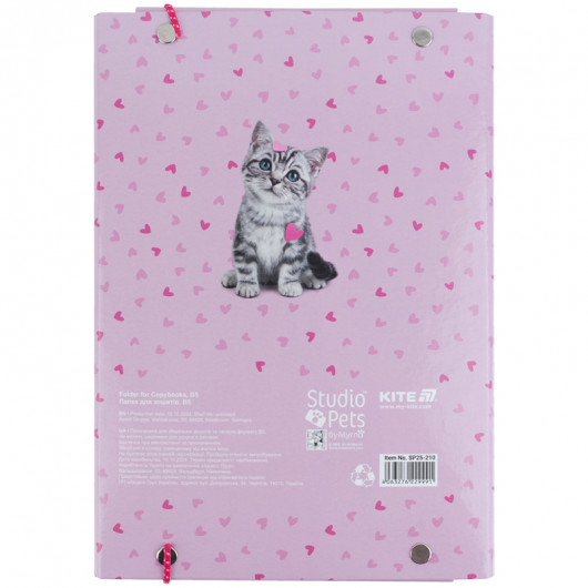 Папка для тетрадей B5, на резинках, картон, Studio Pets (SP25-210) Kite - фото 4