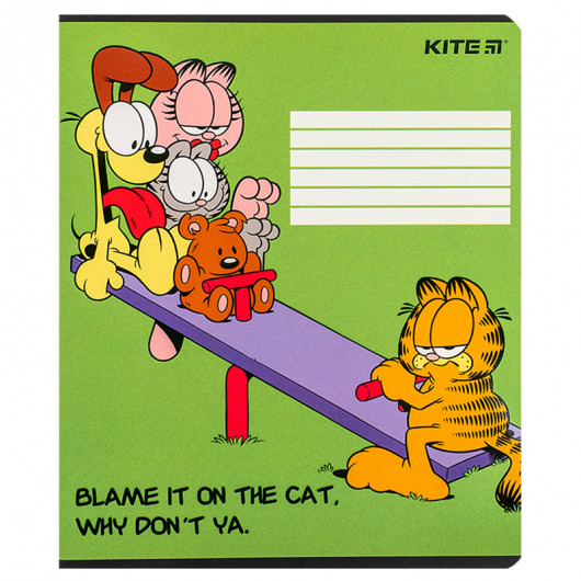 Тетрадь 18 лист., лин., софт-тач + УФ лак, Garfield (GF24-237) Kite - фото 12