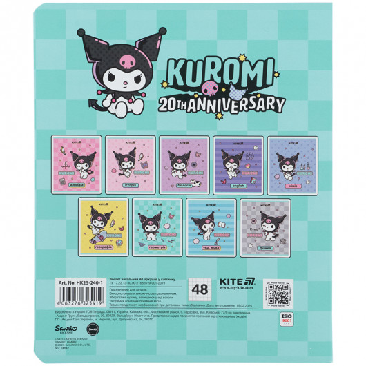 Предметная тетрадь 48 лист., кл, софт тач+УФ, Hello Kitty, геометрия (HK25-240-1) Kite - фото 7