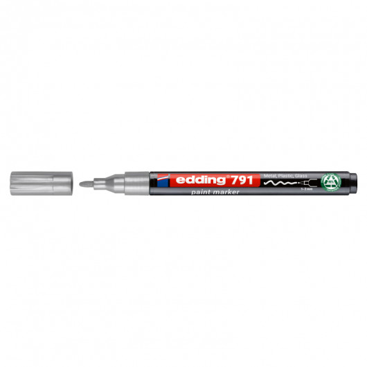Маркер для маркировки любых поверхностей, термостойкий e-791n, 1-2мм., серебряный Edding - фото 2