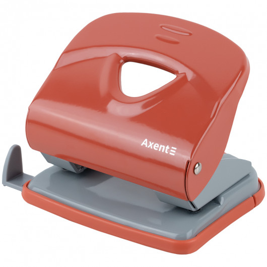 Дырокол на 2 отверстия, до 30 листов Exakt-2 Earth colors, металлический, коралловый Axent - фото 5