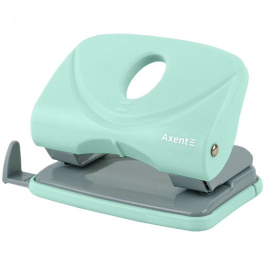 Діркопробивач на 2 отвори, до 20 аркушів Welle-2 Pastelini, пластиковий, бірюз. Axent — фото 5