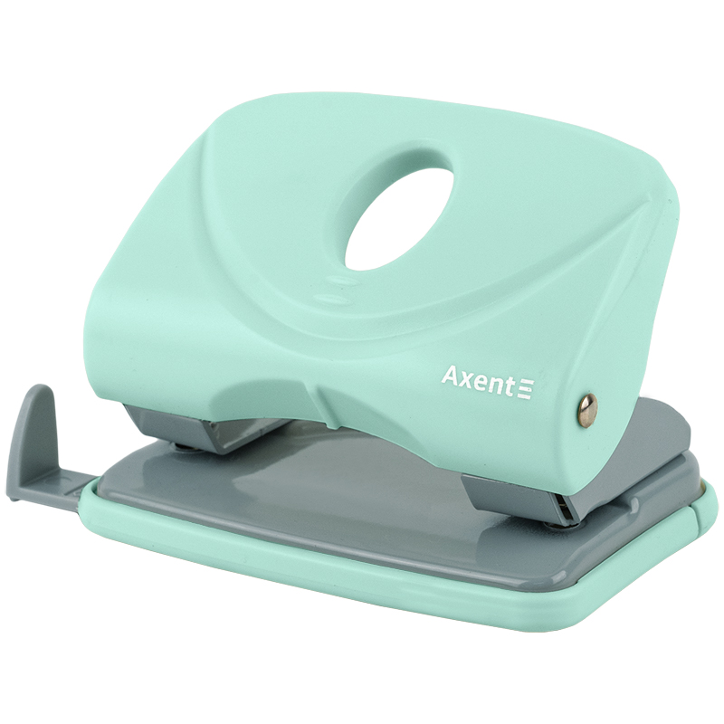 Діркопробивач на 2 отвори, до 20 аркушів Welle-2 Pastelini, пластиковий, бірюз. Axent — фото 5