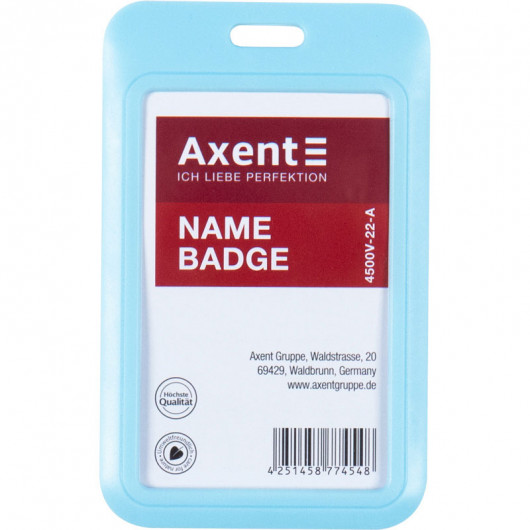Бейдж-слайдер вертикальный 54*85мм., ABS пластик, голуб. Axent - фото 5