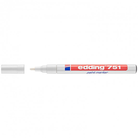 Маркер термостойкий лаковый, для любых поверхностей Paint e-751 1-2мм., круглый, бел. Edding - фото 4