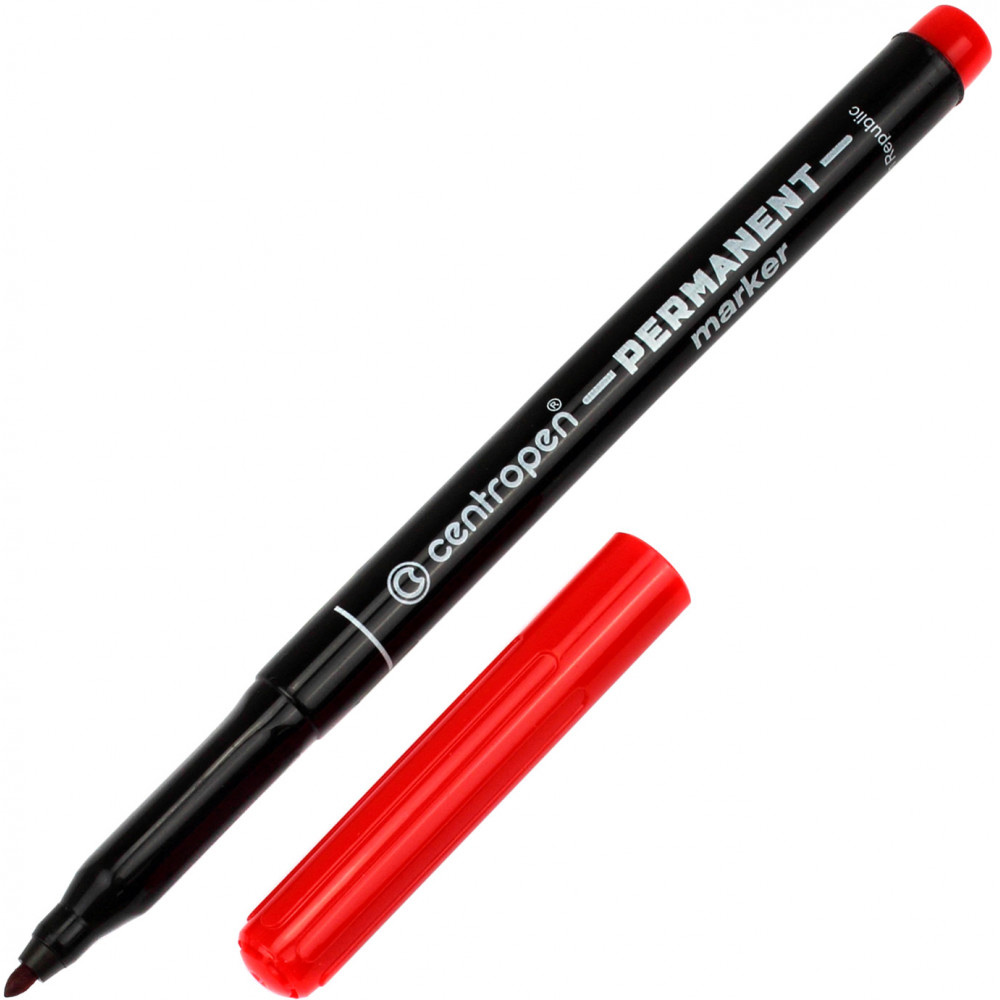 Маркер перманентний, круглий наконечник 1мм.(М), 2536, черв. Centropen — фото 4
