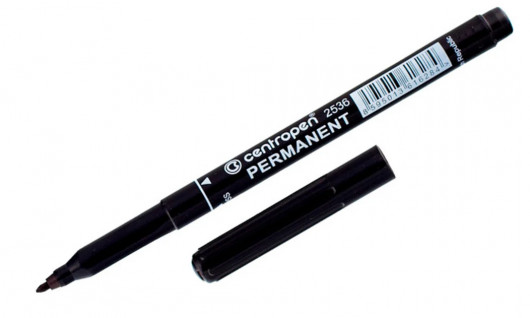 Маркер перманентный, круглое острие 1мм.(M), 2536, черн. Centropen - фото 3