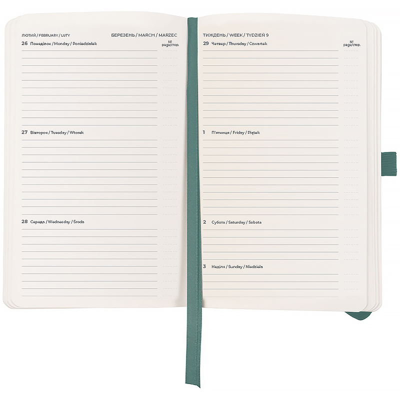 Еженедельник 2026 Partner Soft Skin,125*195мм, серо-лазурный Axent - фото 6