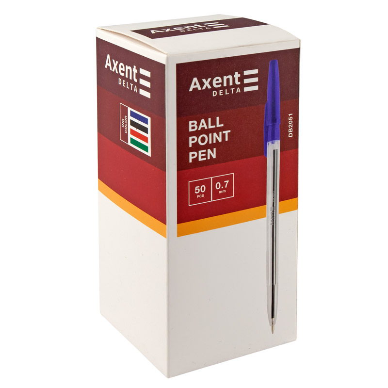 Ручка шариковая, корпус прозр., DB 2051, стержень чорн. Axent - фото 2