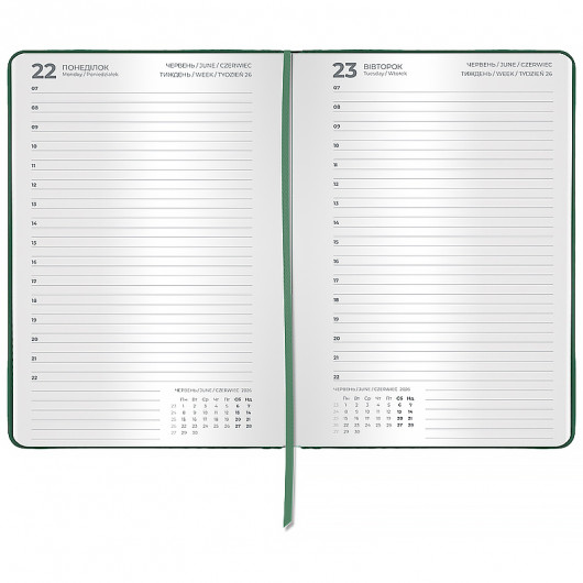 Щоденник 2026 Classic Palermo, 145*210, слп/т зелений Axent — фото 4