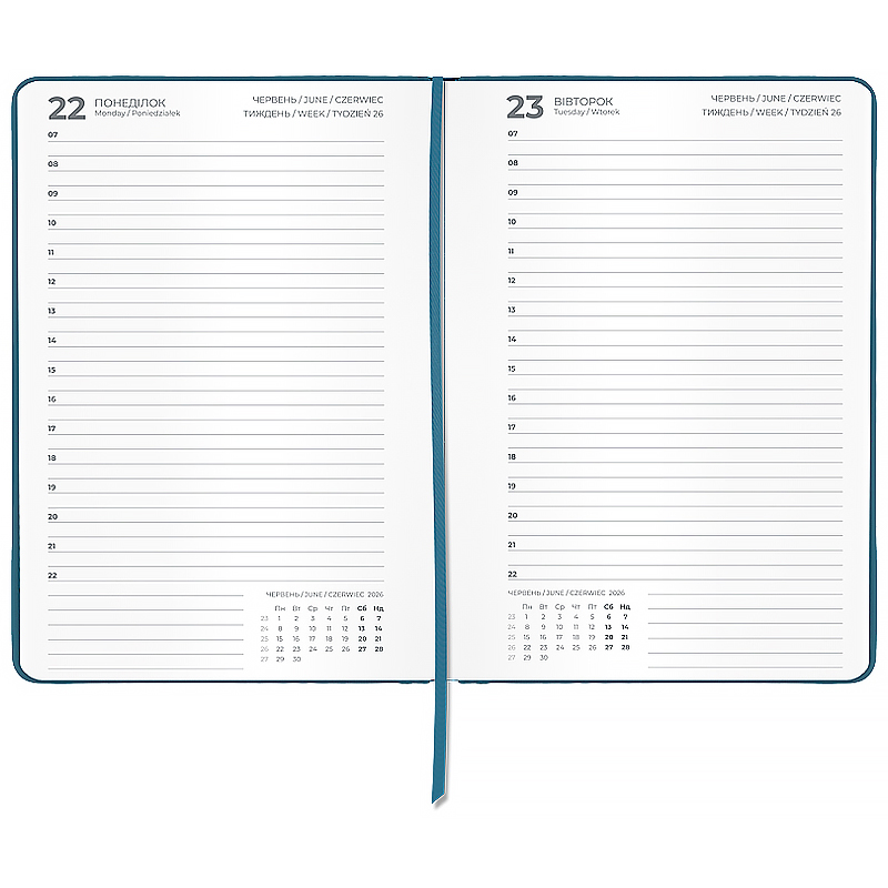 Ежедневник 2026 Classic Palermo, 145*210, слп/т синий Axent - фото 4