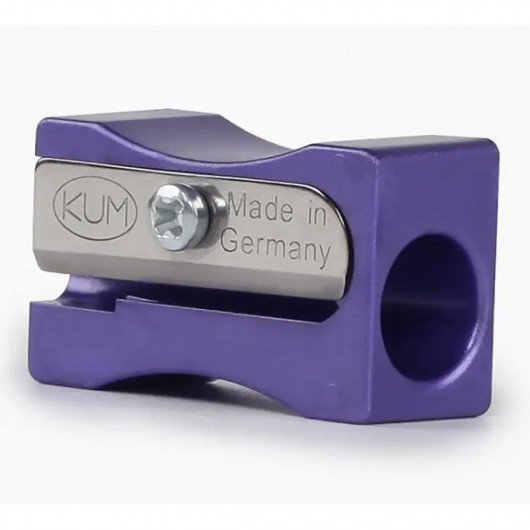 Точилка пластикова прямокутна 100-1/05, з виїмками для пальців, металік, асорті KUM — фото 3