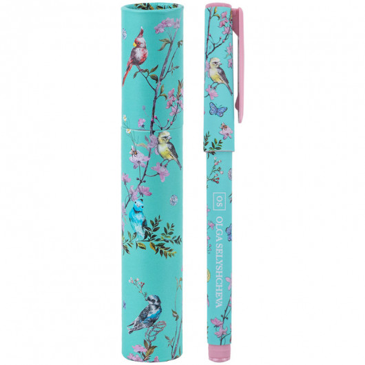 Ручка шариковая в пенале, стержень 0,5мм., син., дизайн Olga Selyshcheva, коллекция Spring, бирюз. Axent - фото 4