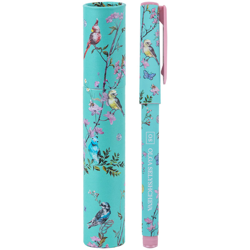 Ручка шариковая в пенале, стержень 0,5мм., син., дизайн Olga Selyshcheva, коллекция Spring, бирюз. Axent - фото 4