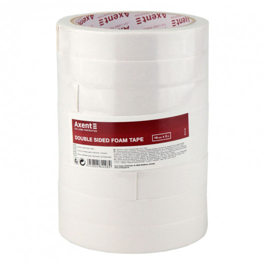 Клейкая лента двухсторонняя на вспененной основе 18мм.*2м. Axent - фото 2