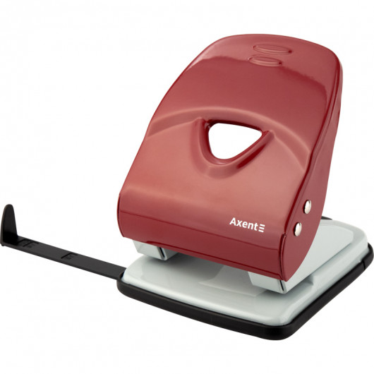 Діркопробивач на 2 отвори, до 40 аркушів, Exakt-2, металевий черв. Axent — фото 5