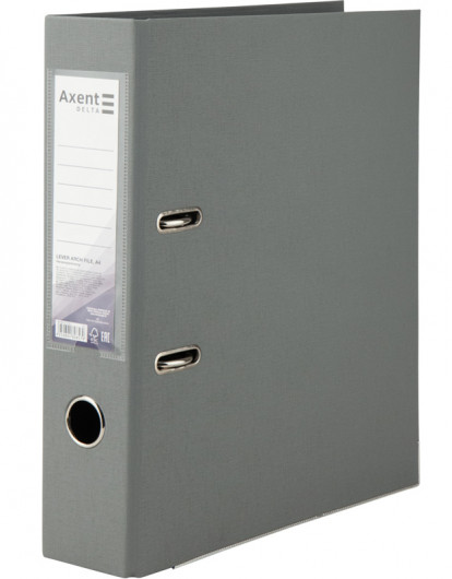 Регистратор 7,5см. А4 (PP) двусторонний, серый Axent Delta - фото 3