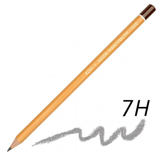 Олівець простий графітний для креслення і графічних робіт 1500 7H Koh-i-noor — фото 2