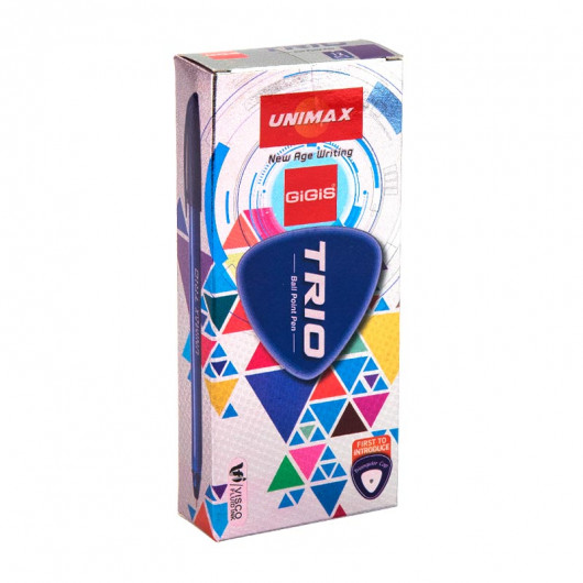 Ручка масляная Trio, 1,0мм., корпус треугольный, стержень фиолет. Unimax - фото 3