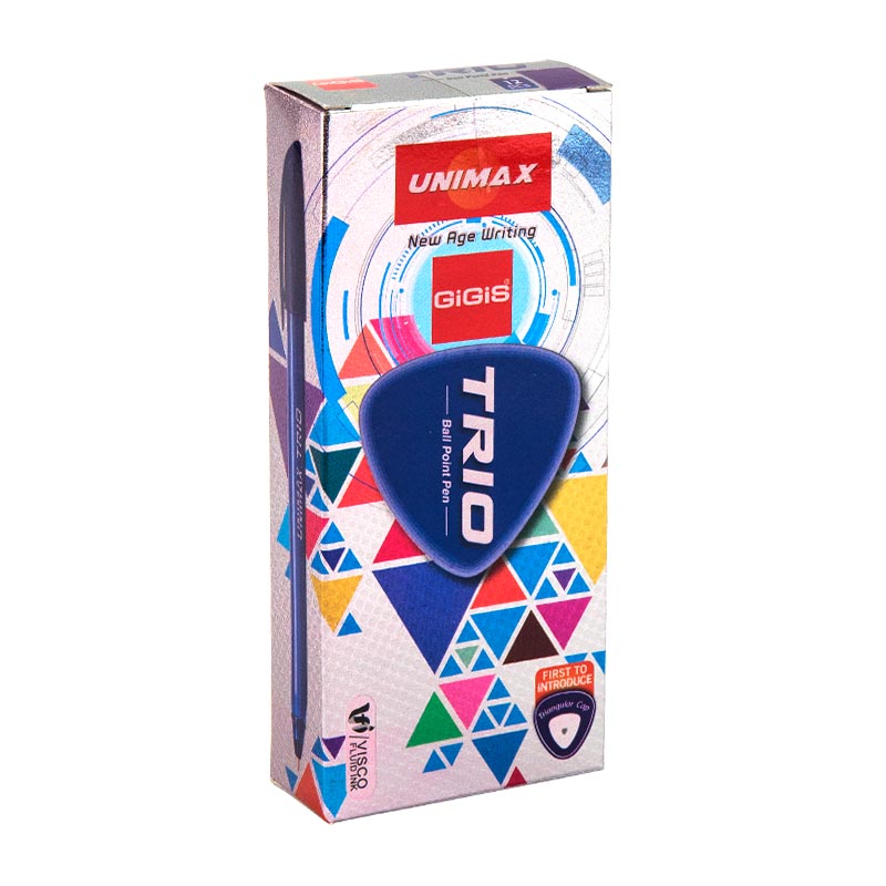 Ручка масляная Trio, 1,0мм., корпус треугольный, стержень фиолет. Unimax - фото 3